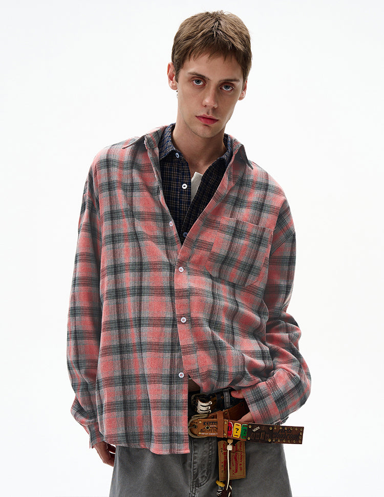 MADWITCH COLOR-BLOCK CHECKED TUNIC #CR603