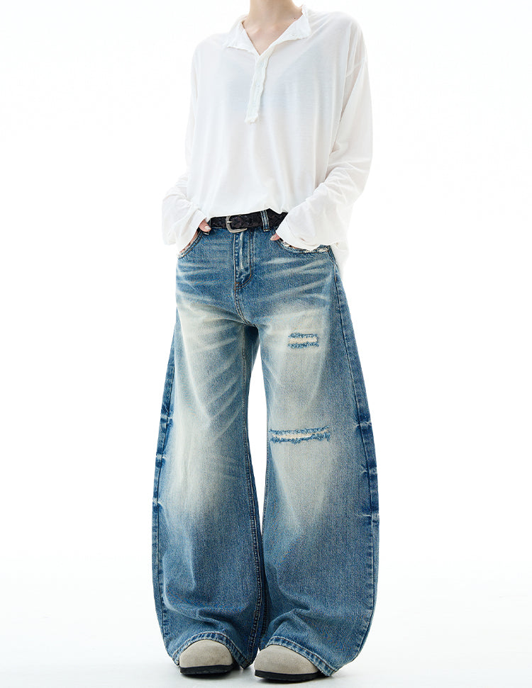 MADWITCH UNISEX INS STYLE DISTRESSED DENIM JEANS #G6867