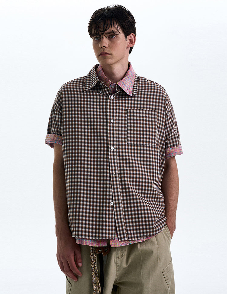 MADWITCH POLKA DOT CHECKERED SHIRT #CR222