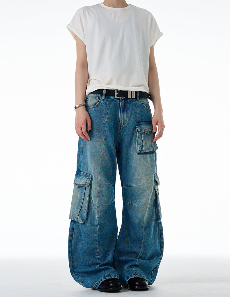 MADWITCH WASHED UTILITY JEANS #CK9617