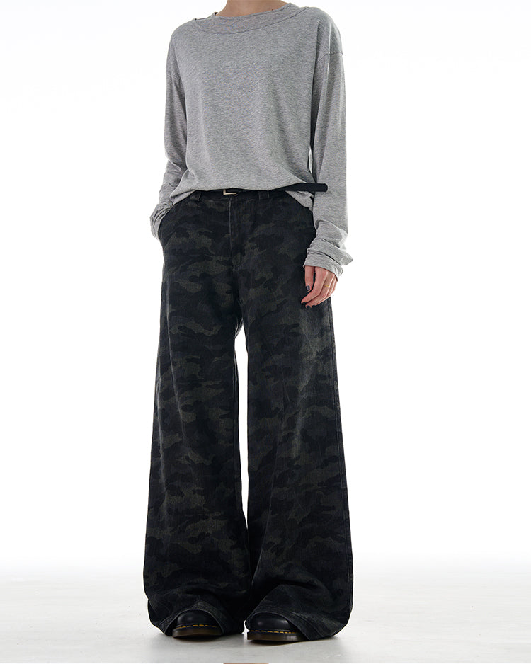 MADWITCH WASHED CAMO CASUAL PANTS #L844
