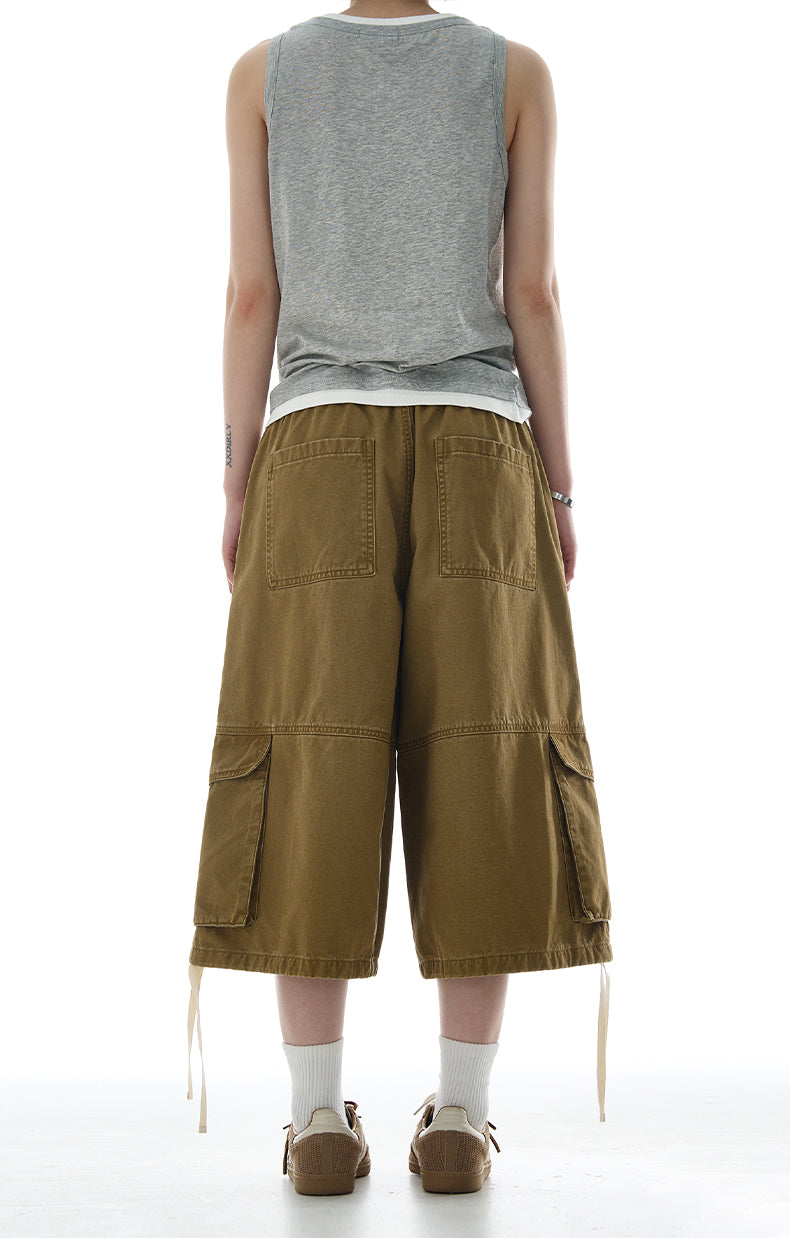 MADWITCH RELAXED FIT UTILITY CARGO SHORTS #A600