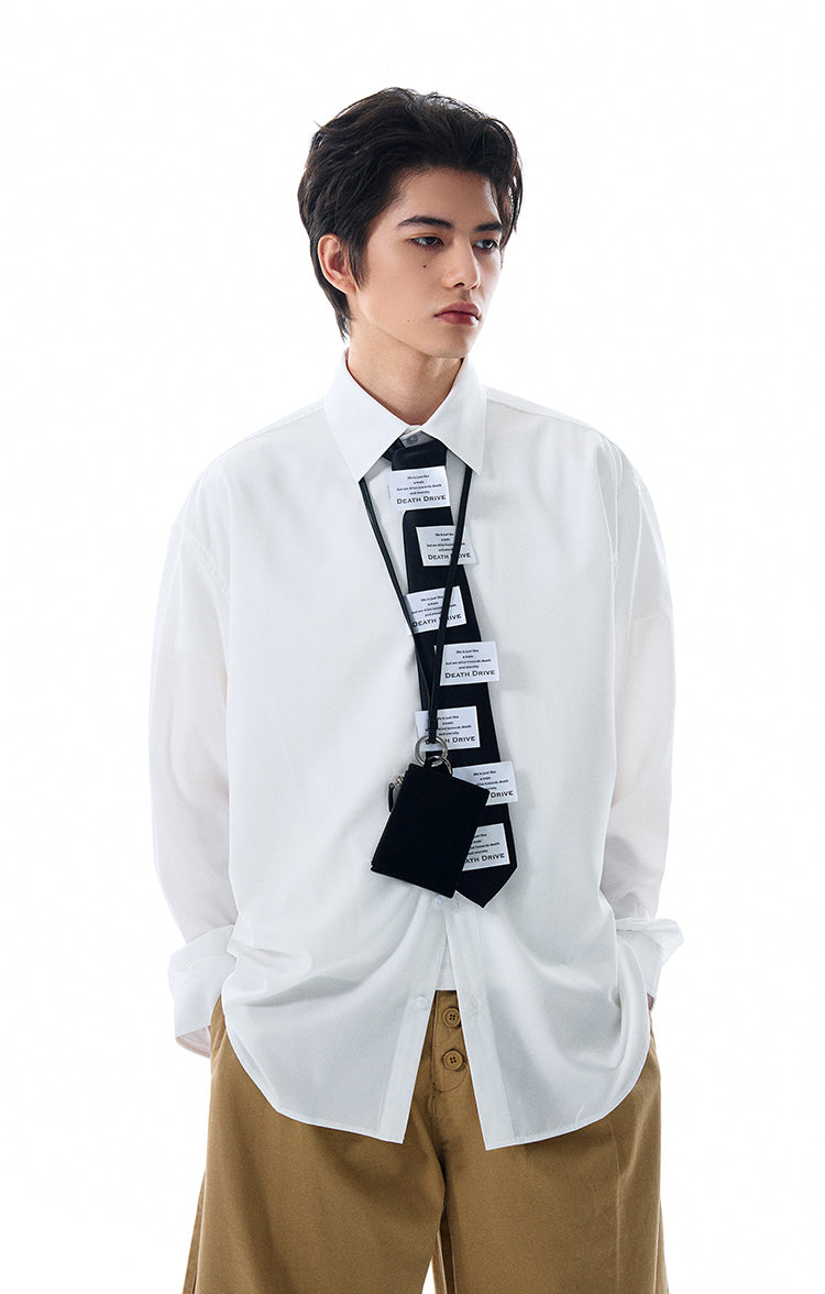 MADWITCH CLEANFIT TURN-DOWN COLLAR WHITE SHIRT #NR3288