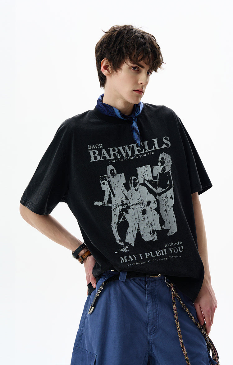 MADWITCH ROCK RETRO TEE #BW25701