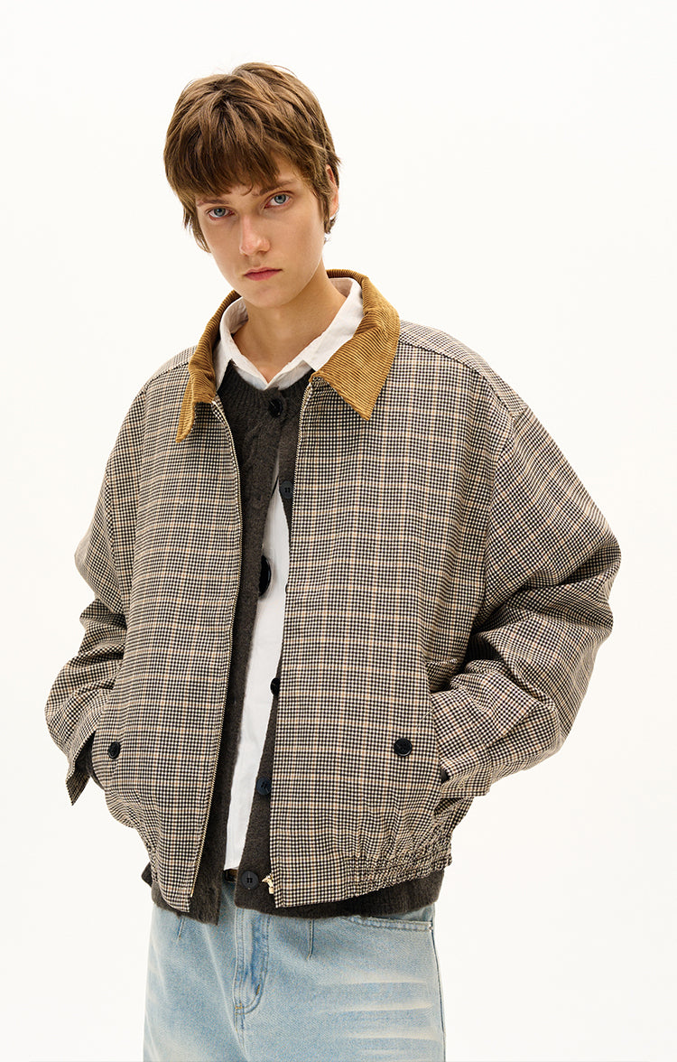 MADWITCH UNISEX CONTRAST COLLAR PATCHWORK JACKET #G1412