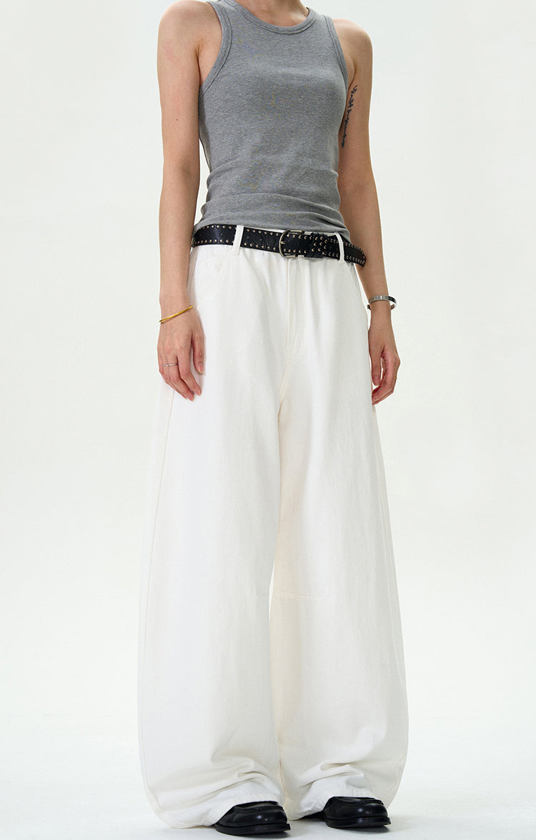 MADWITCH WHITE VERSATILE CASUAL PANTS #L505