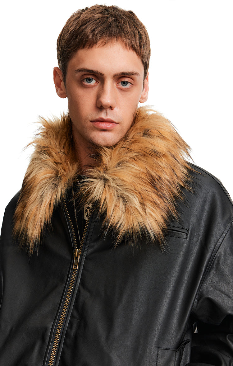 MADWITCH PU SHEARLING PARKA #L99607