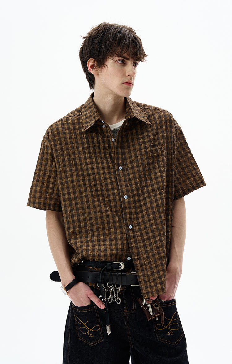 MADWITCH SEERSUCKER RETRO SHIRT #CR237