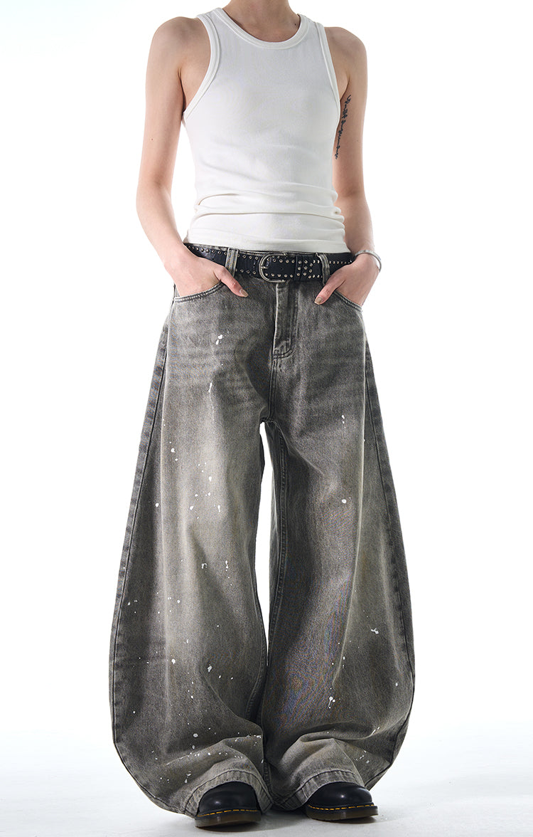 MADWITCH WIDE-LEG BEND-KNIFE JEANS #FX066
