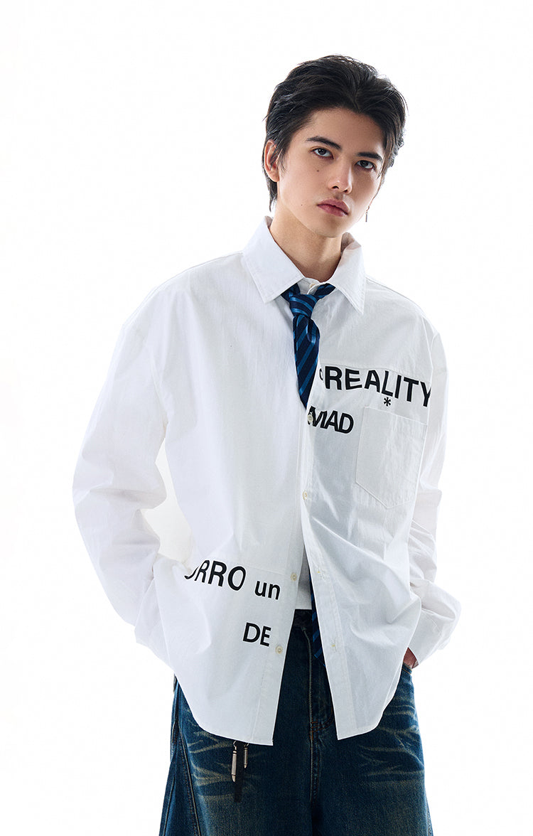 MADWITCH PRINTED WHITE SHIRT #MD4138