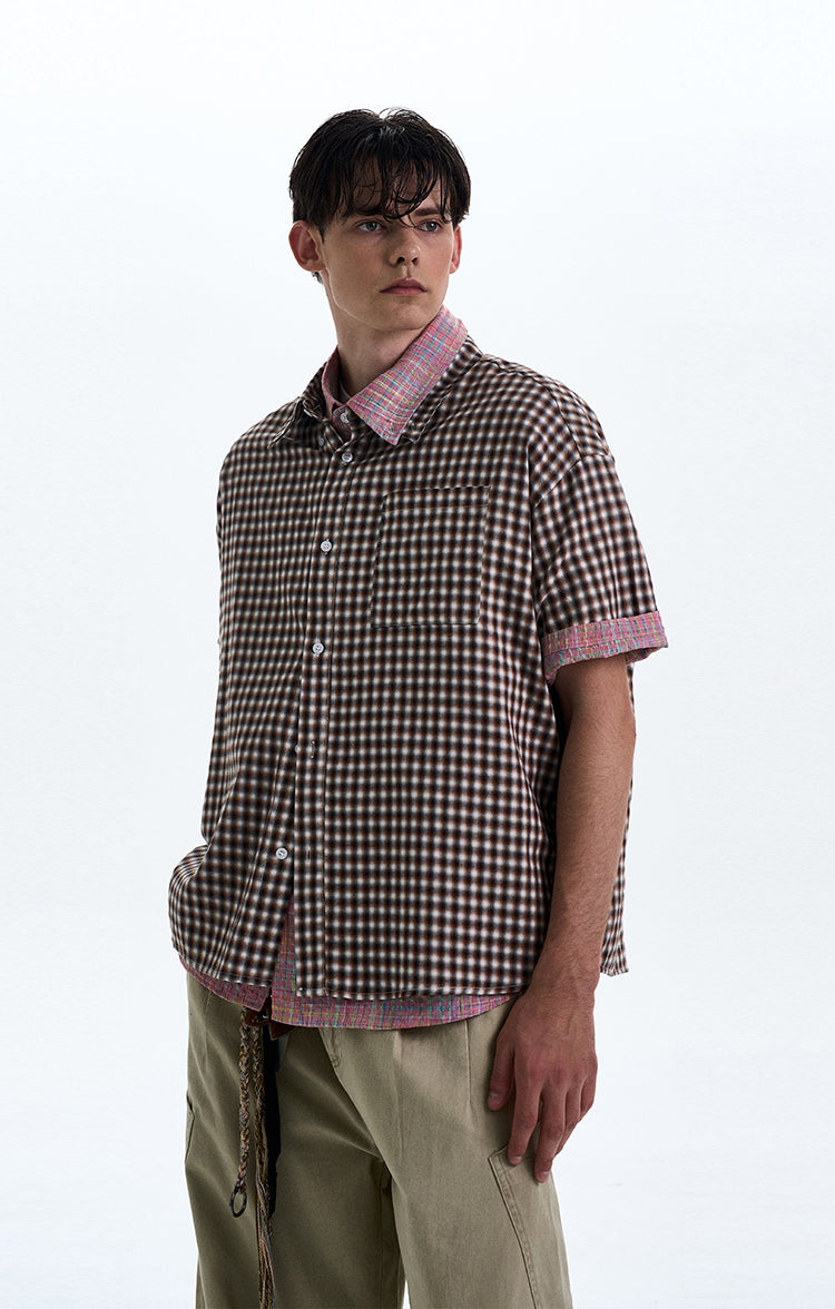 MADWITCH POLKA DOT CHECKERED SHIRT #CR222
