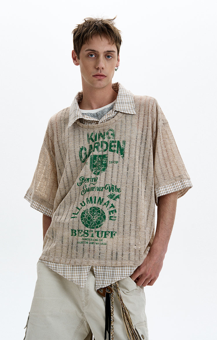 MADWITCH LAYERED KNIT TEE #T70