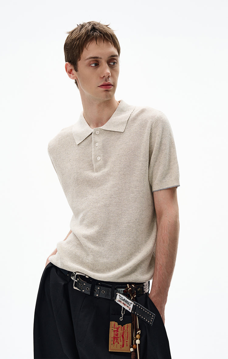 MADWITCH CLASSIC POLO KNIT TOP #250139