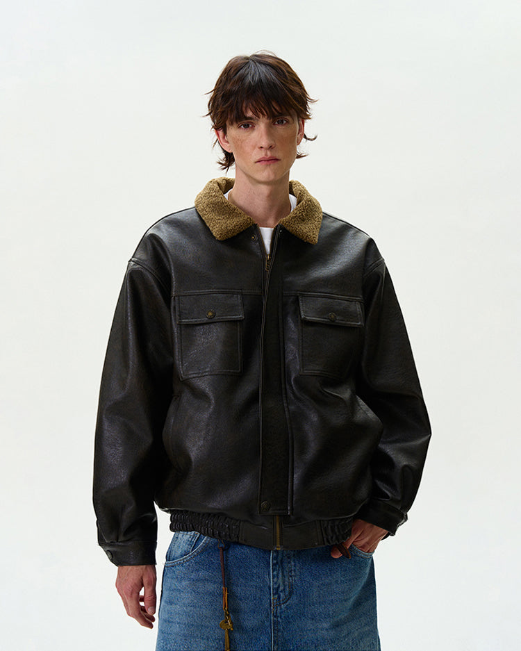 MADWITCH THICKENED PU LEATHER JACKET #G1060