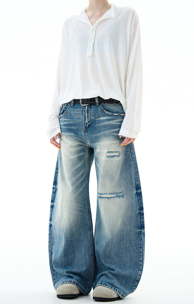MADWITCH UNISEX INS STYLE DISTRESSED DENIM JEANS #G6867