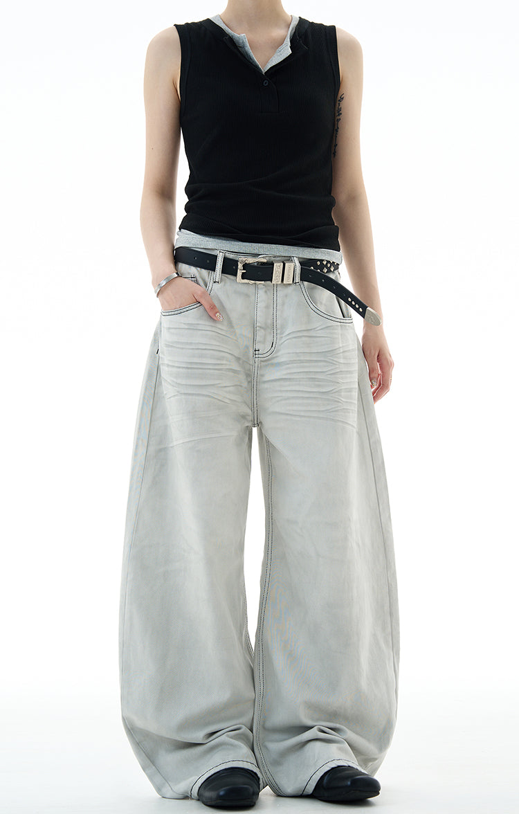 MADWITCH UNISEX VINTAGE SCIMITAR-STYLE JEANS #FX083