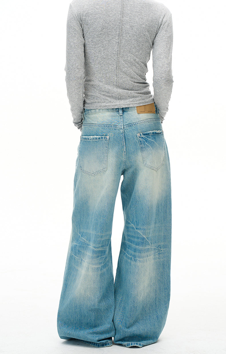 MADWITCH DISTRESSED WASHED STRAIGHT JEANS #CK9697