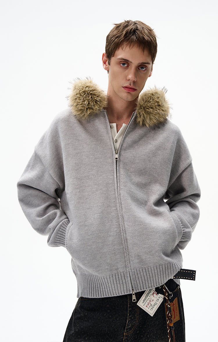 MADWITCH UNISEX FUR-TRIMMED CASUAL COAT #6273