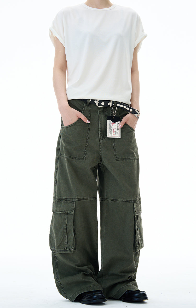 MADWITCH DISTRESSED UTILITY CARGO PANTS #RK164