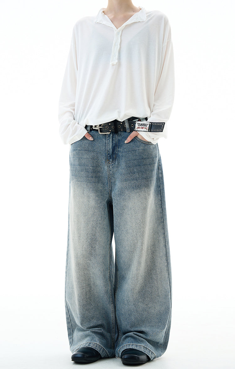 MADWITCH UNISEX DIRTY WASHED DENIM JEANS #G6846