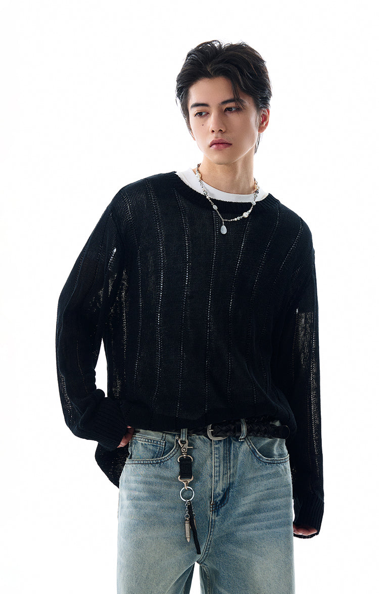 MADWITCH DISTRESSED KNIT SWEATER #81177
