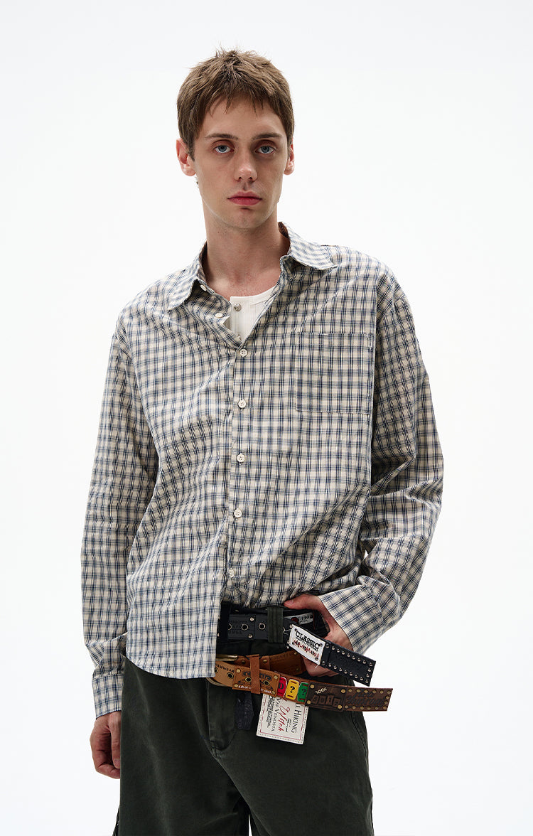 MADWITCH CHECKERED LONG SLEEVE SHIRT #RC86