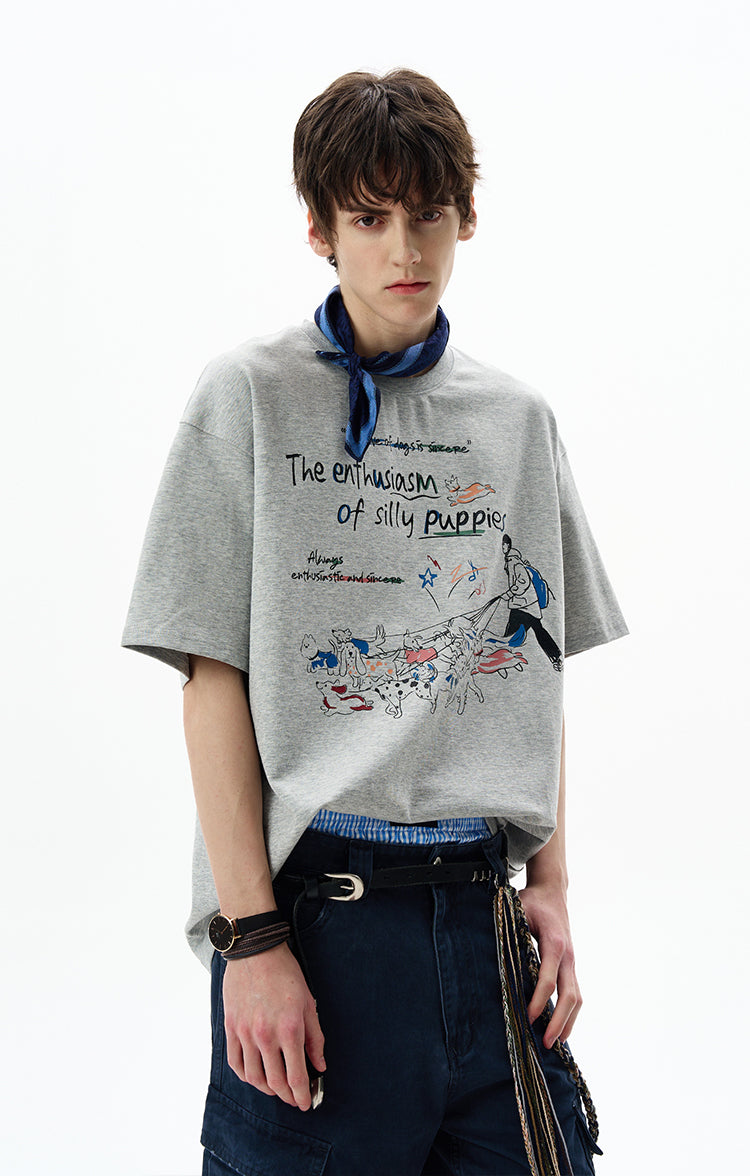 MADWITCH FUN PRINT CREWNECK TEE #880320