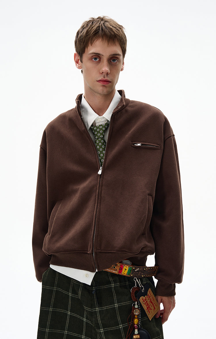 MADWITCH UNISEX MINIMALIST STAND COLLAR JACKET #AB1080