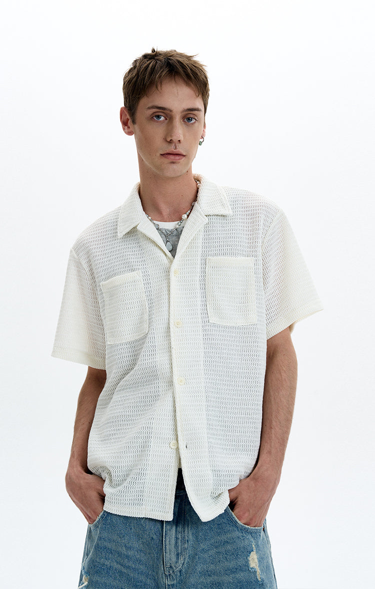 MADWIT LACE OPENWORK SHIRT #27339