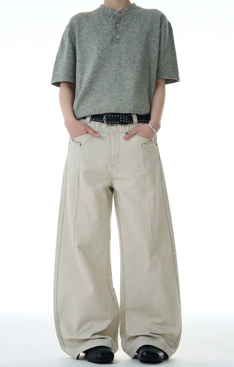 MADWITCH WIDE-LEG CASUAL PANTS #A607