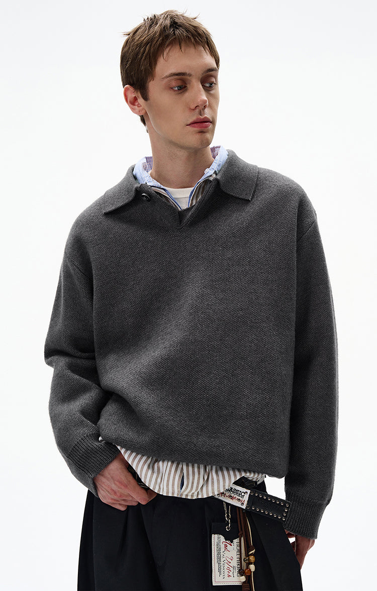 MADWITCH UNISEX KNITTED POLO SWEATER #6301