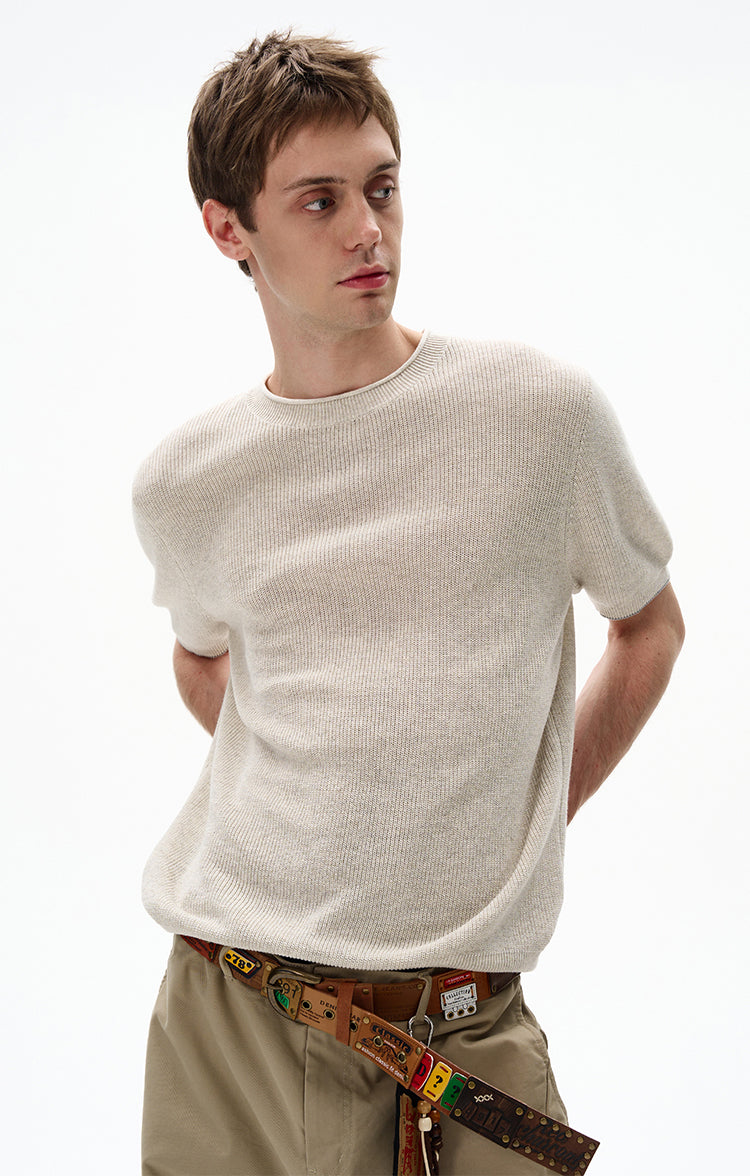 MADWITCH RETRO MINIMALIST KNIT TEE #250115