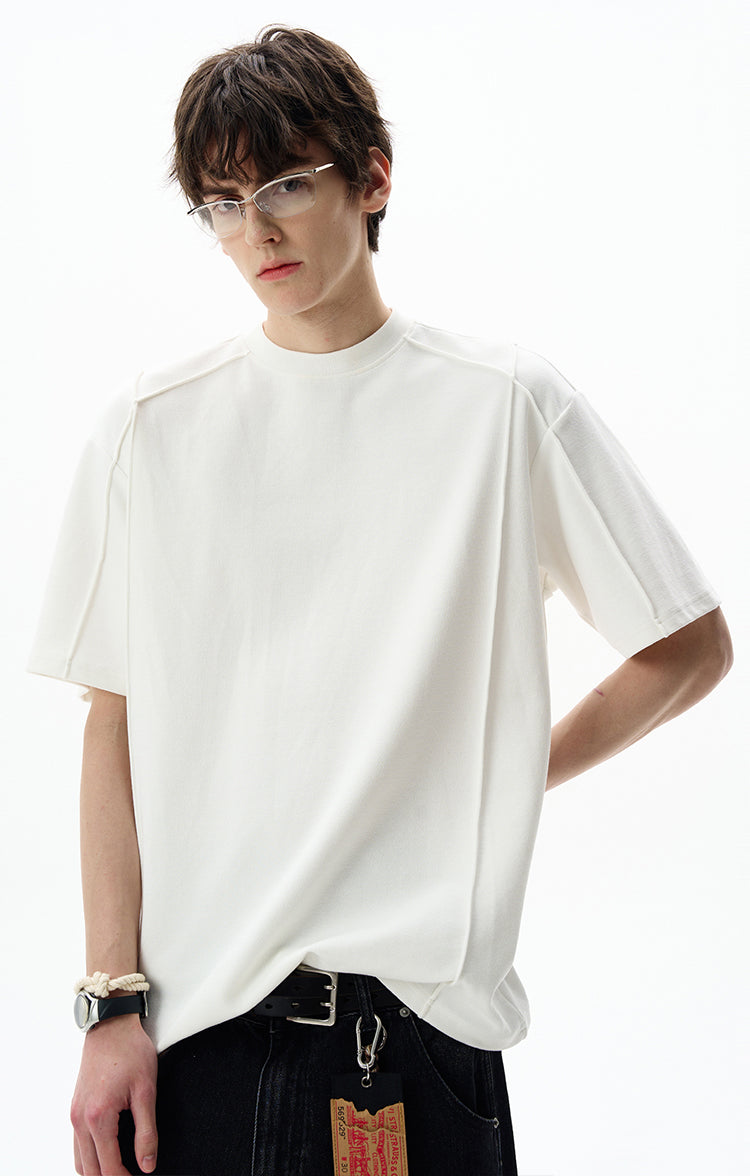 MADWITCH PANELED CREW NECK TEE #UTU009