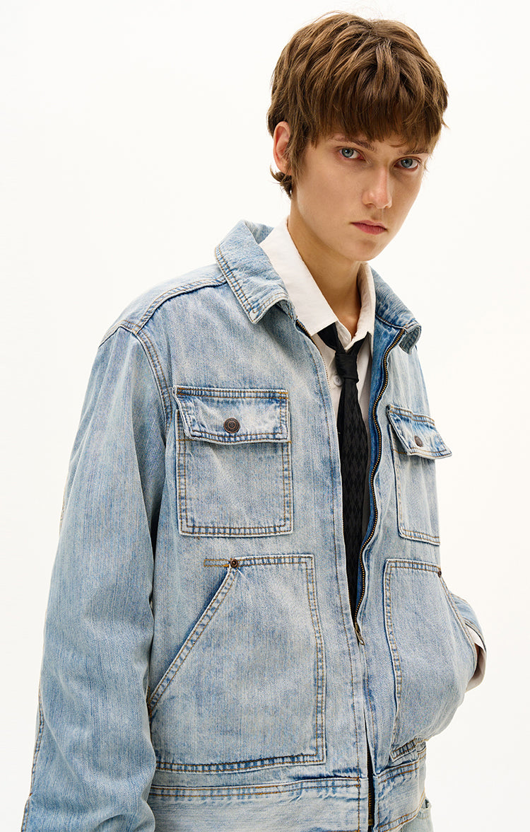 MADWITCH UNISEX VINTAGE WASHED DENIM JACKET #G6863