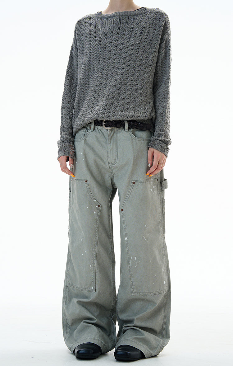 MADWITCH UNISEX PAINT SPLATTER CARGO PANTS #Z031