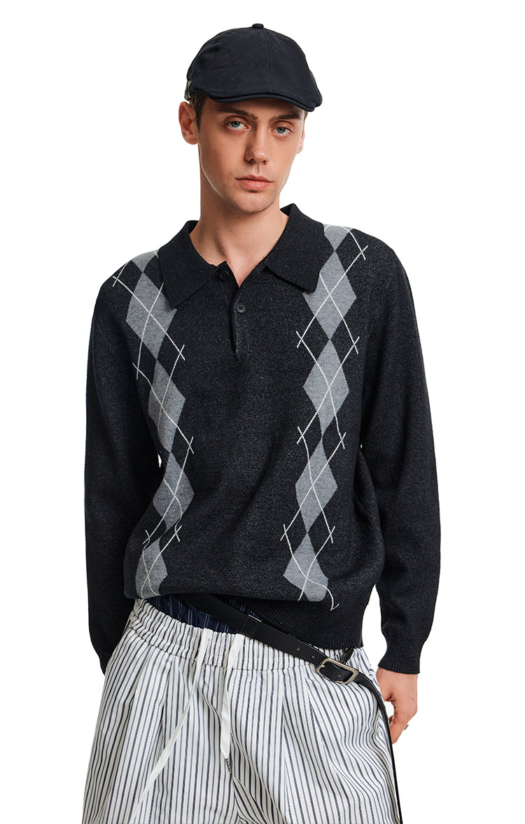 MADWITCH POLO DIAMOND KNIT #MFY236