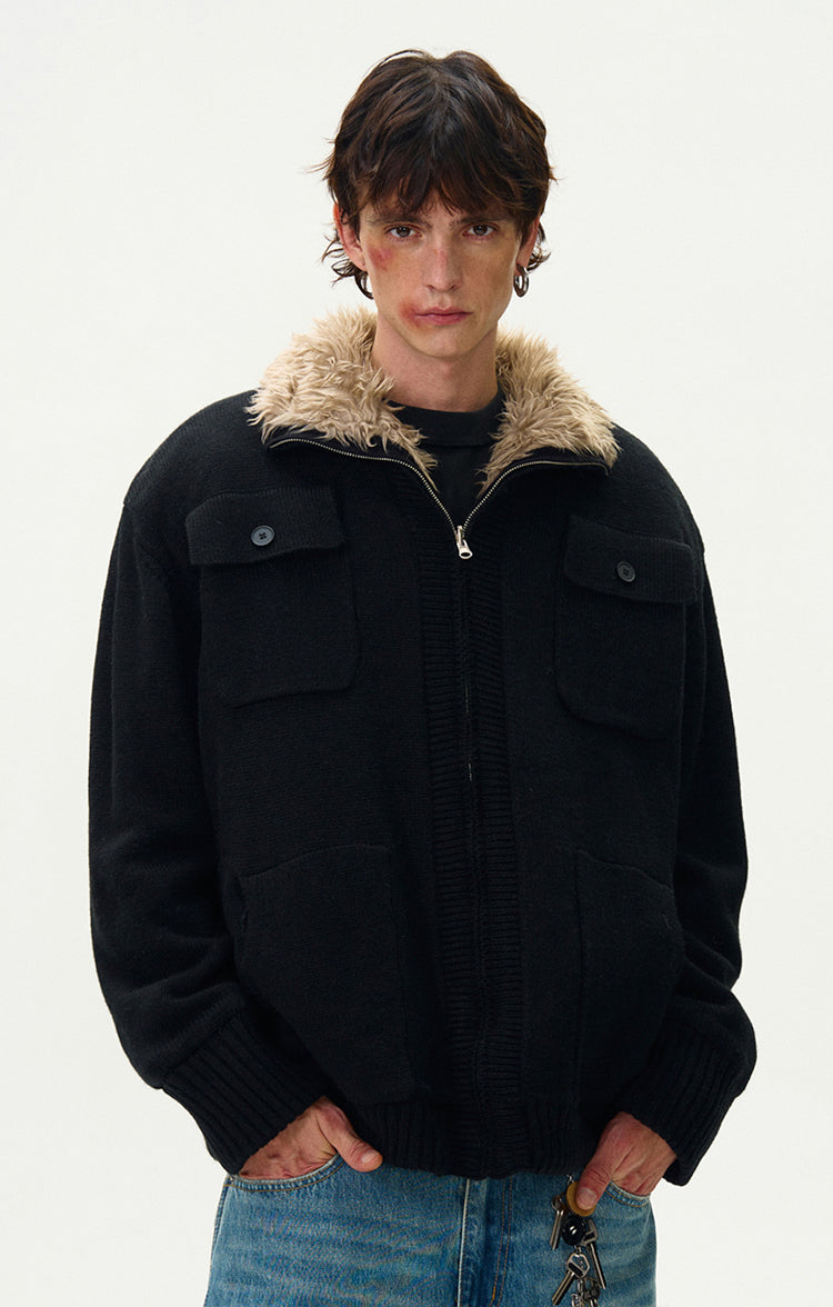 MADWITCH HEAVYWEIGHT KNIT COTTON JACKET #C178