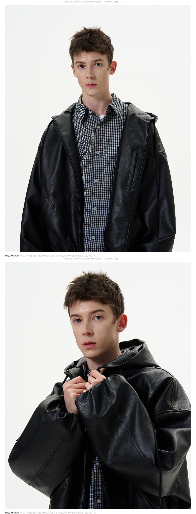 MADWITCH HOODED LEATHER JACKET #N173+