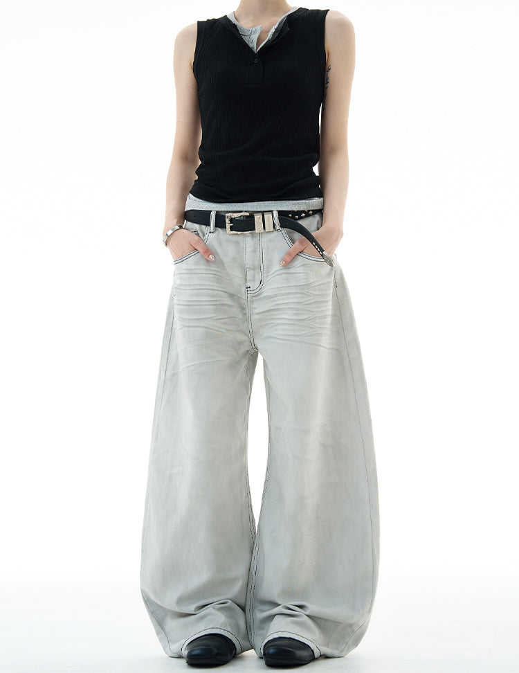 MADWITCH UNISEX VINTAGE SCIMITAR-STYLE JEANS #FX083