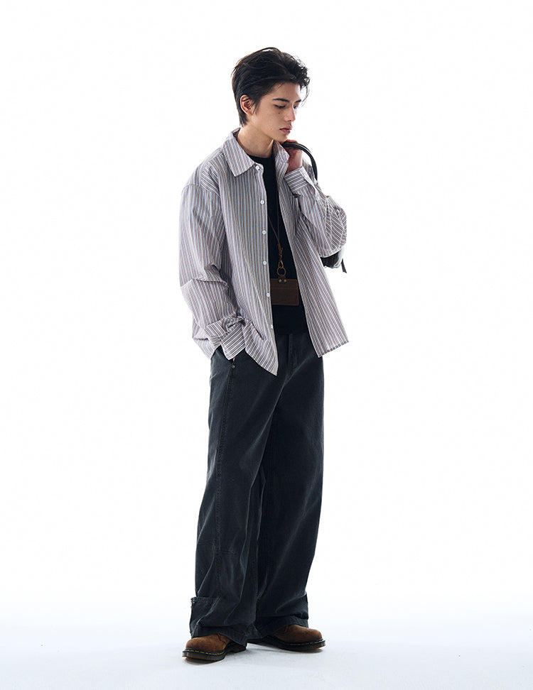 MADWITCH STRIPED LONG SHIRT #RC158