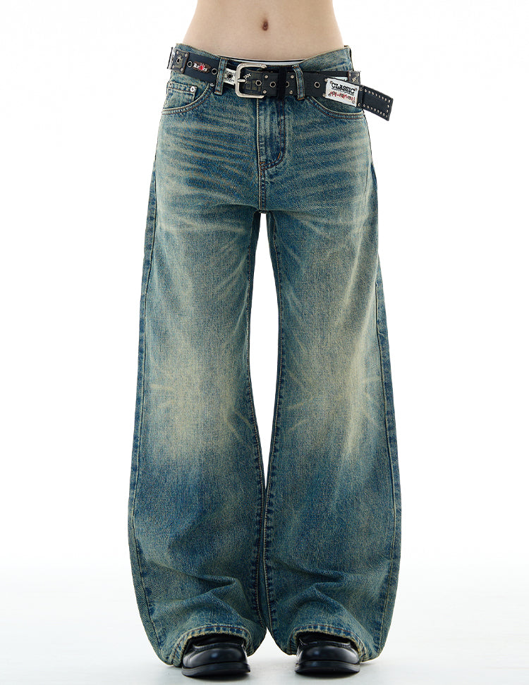 MADWITCH UNISEX HIGH STREET WASHED DENIM JEANS #GP5517