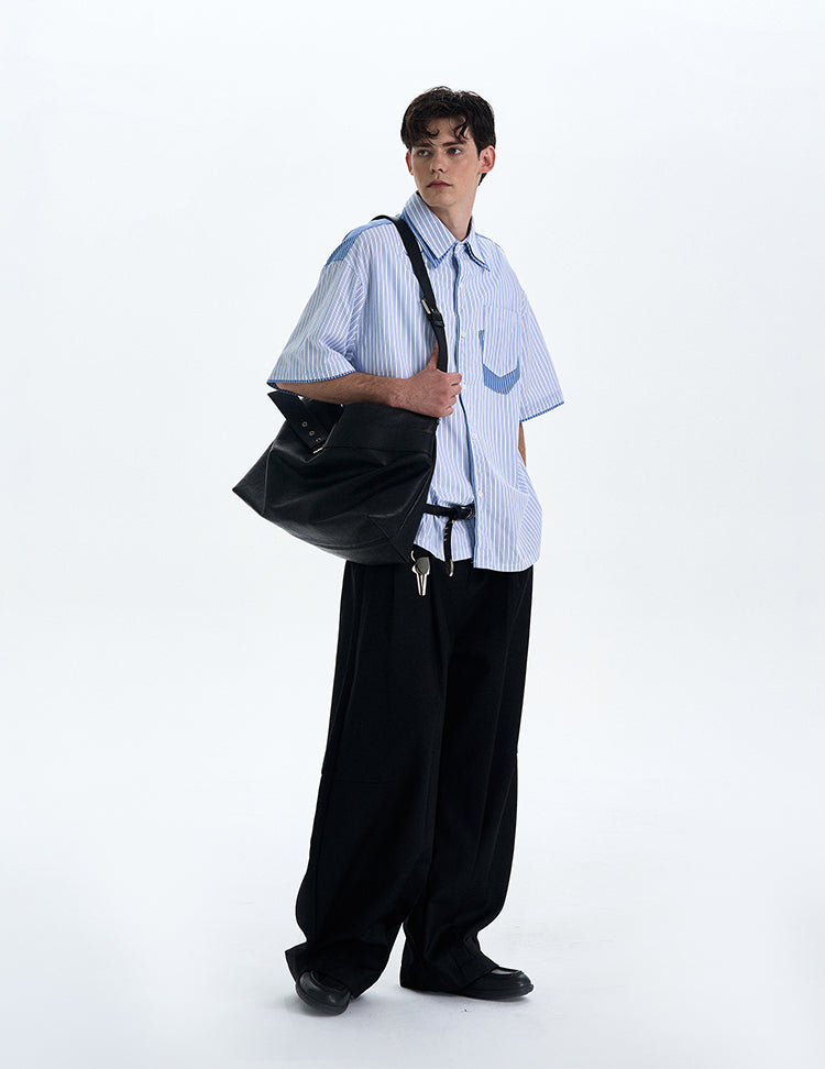 MADWITCH PATCHWORK SHORT SLEEVE SHIRT #AB1051