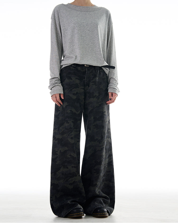 MADWITCH WASHED CAMO CASUAL PANTS #L844