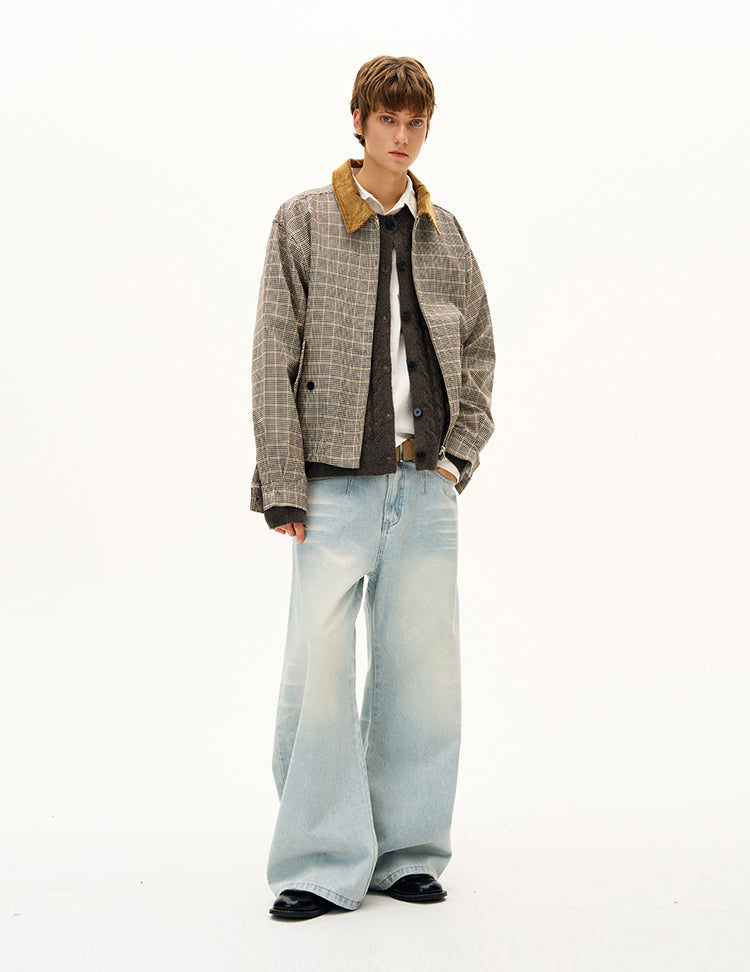 MADWITCH UNISEX CONTRAST COLLAR PATCHWORK JACKET #G1412