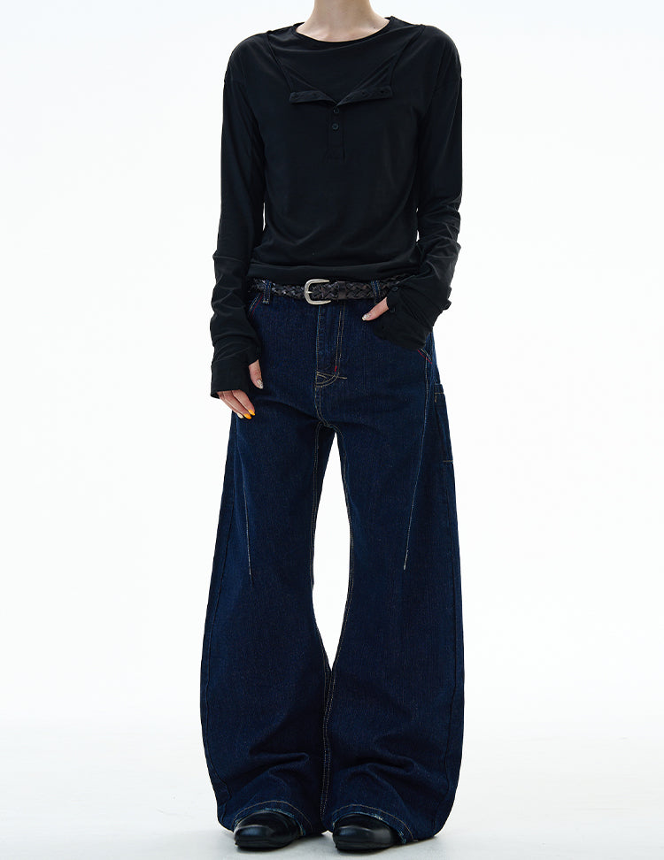 MADWITCH UNISEX CREATIVE WIDE LEG JEANS #G6843