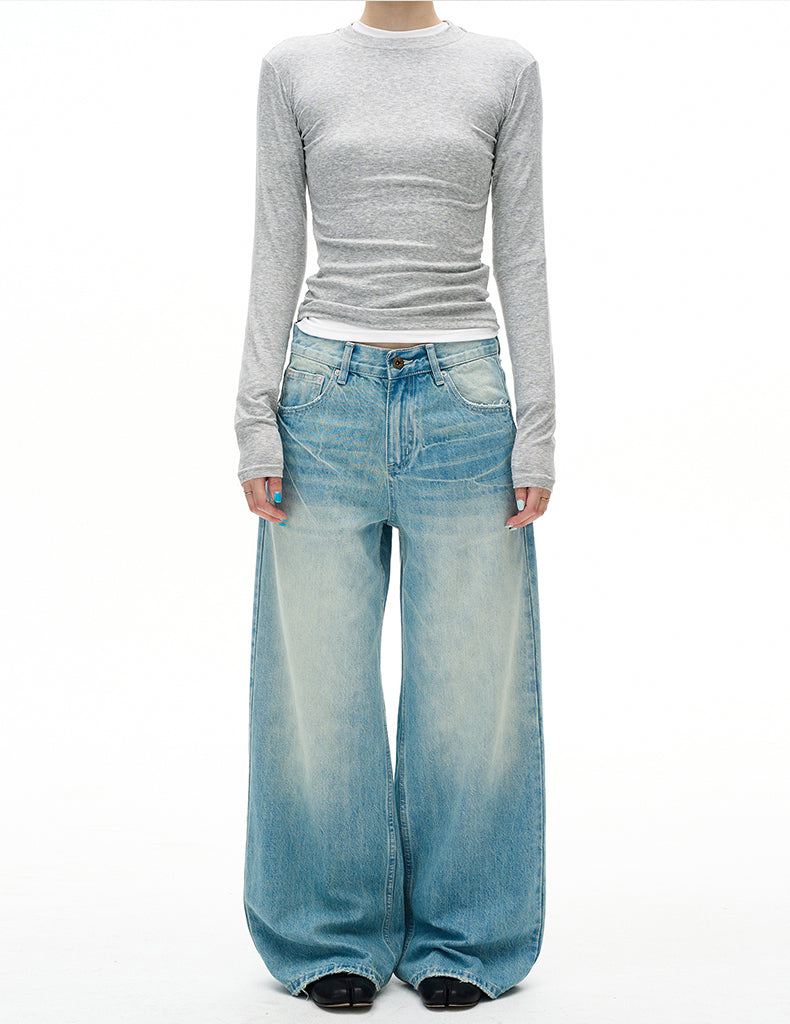 MADWITCH DISTRESSED WASHED STRAIGHT JEANS #CK9697