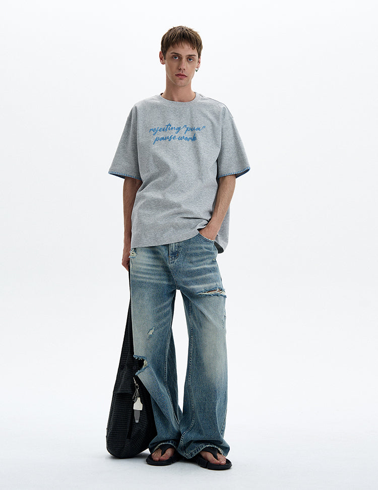 MADWITCH VERSATILE EMBROIDERED T-SHIRT #880312