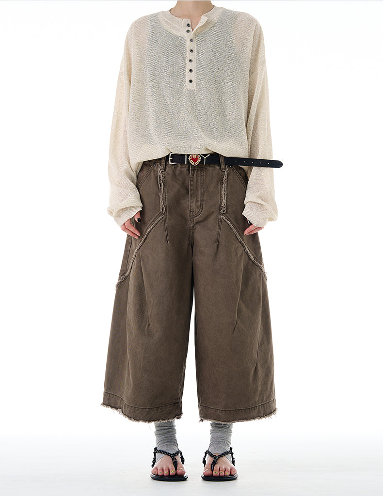 MADWITCH VINTAGE RAW-EDGE CARGOS #CK3529B