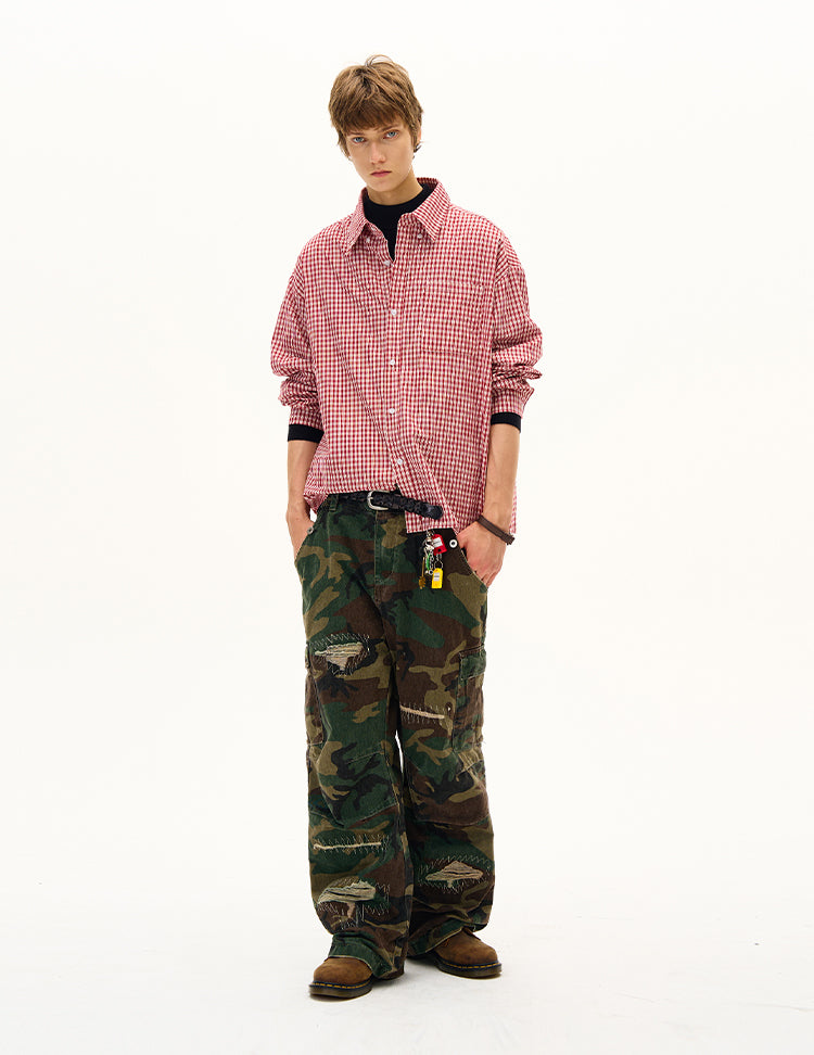 MADWITCH UNISEX VERSATILE CHECKERED SHIRT #CR6213