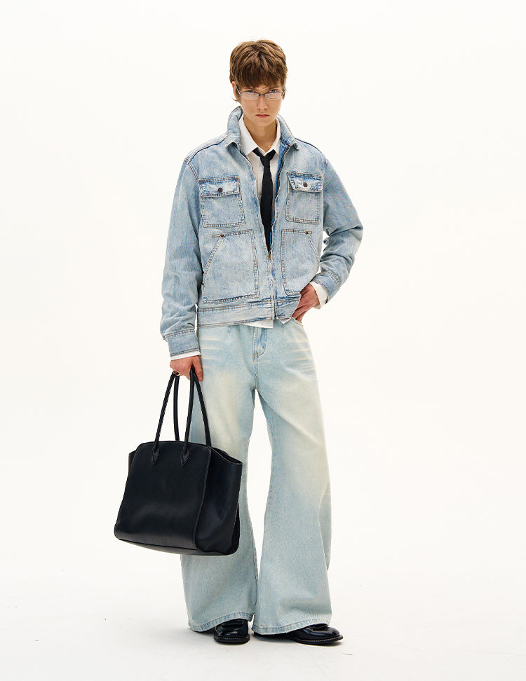 MADWITCH UNISEX VINTAGE WASHED DENIM JACKET #G6863